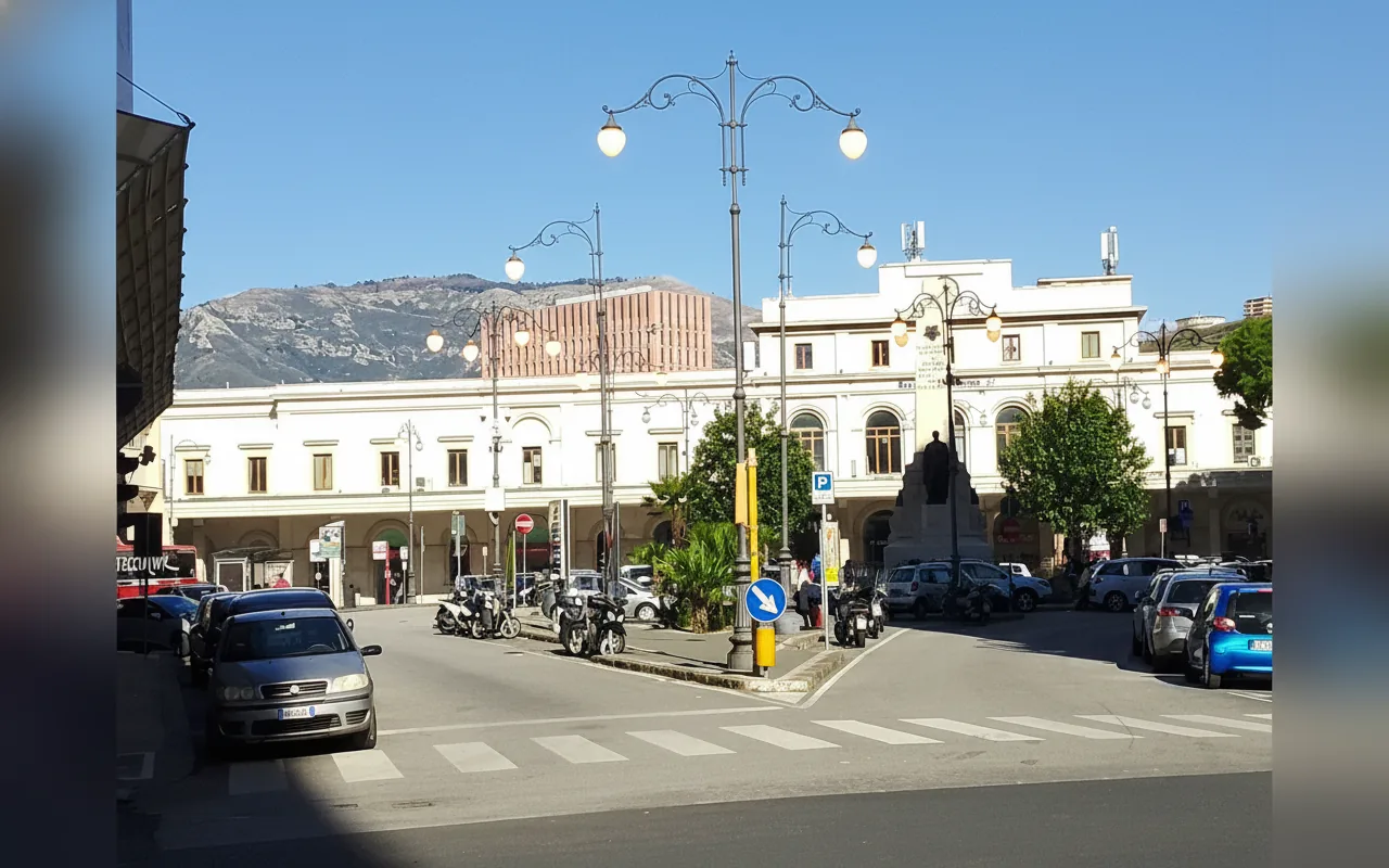 La piazza della stazione di Salerno
